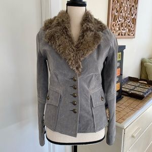 BB Dakota suede and faux fur collar jacket size S